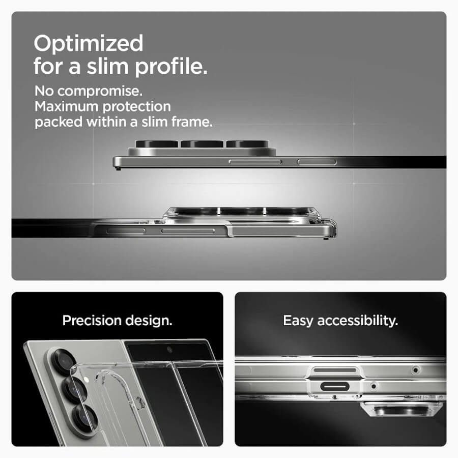 Magsafe Тънък Калъф за Samsung Z Fold 7, Spigen AirSkin Case, Прозрачен (7)