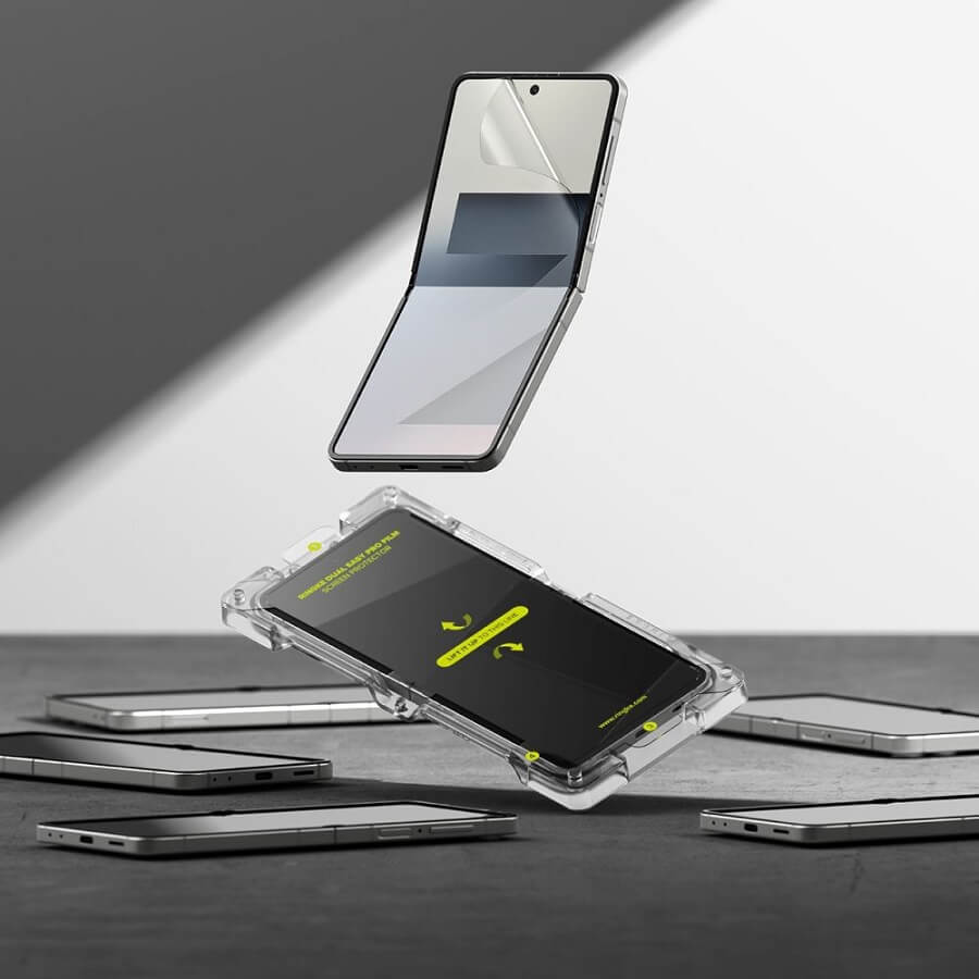 Протектор за Samsung Z Flip 7, Ringke Dual Easy Pro Film Glass 2бр., Прозрачен (6)