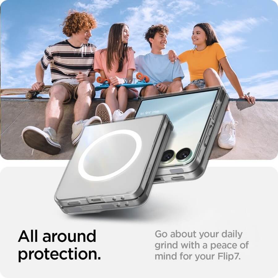Magsafe Тънък Калъф за Samsung Z Flip 7, Spigen AirSkin Case, Прозрачен (11)