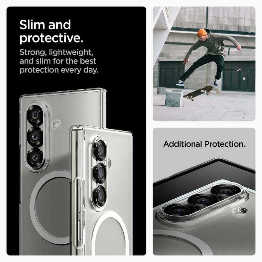 Magsafe Тънък Калъф за Samsung Z Fold 7, Spigen AirSkin Case, Прозрачен (4)