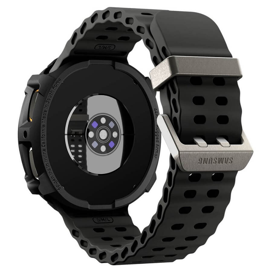 Калъф за Samsung Watch 8 44 mm, Spigen Rugged Armor Case, Черен (5)