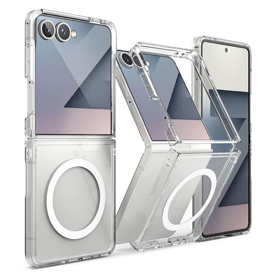 Magsafe Калъф за Samsung Z Flip 7, Ringke Fusion Magnetic Case, Прозрачен (4)