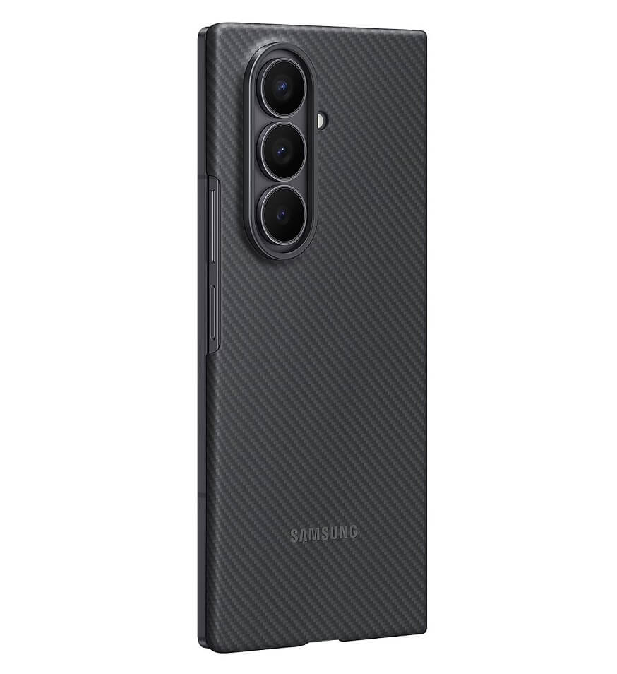 Оригинален Карбонов Калъф за Samsung Z Fold 7, Carbon Shield Case, Черен (4)