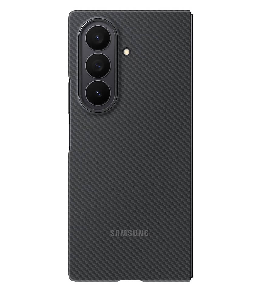 Оригинален Карбонов Калъф за Samsung Z Fold 7, Carbon Shield Case, Черен