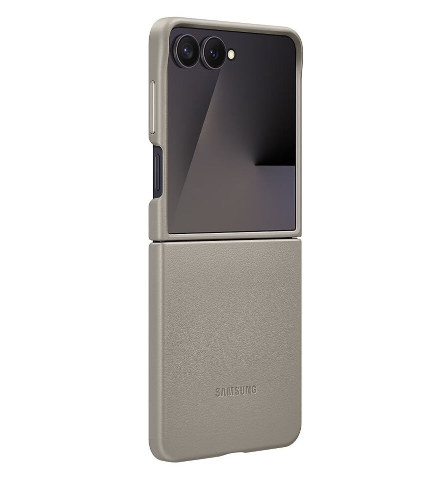 Оригинален Кожен Калъф Samsung Z Flip 7, Kindsuit Case EF-VF766PJEGWW, Бежов (2)