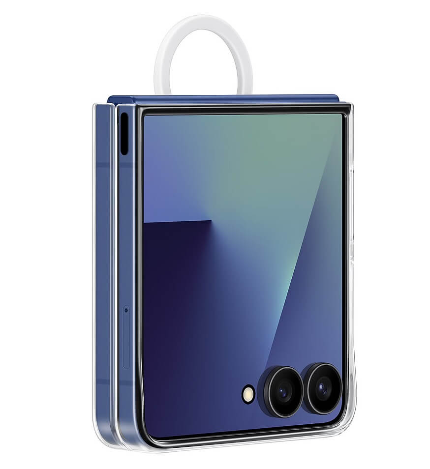 Оригинален Калъф за Samsung Z Flip 7, Ring Clear Case EF-QF766CTEGWW, Прозрачен (4)