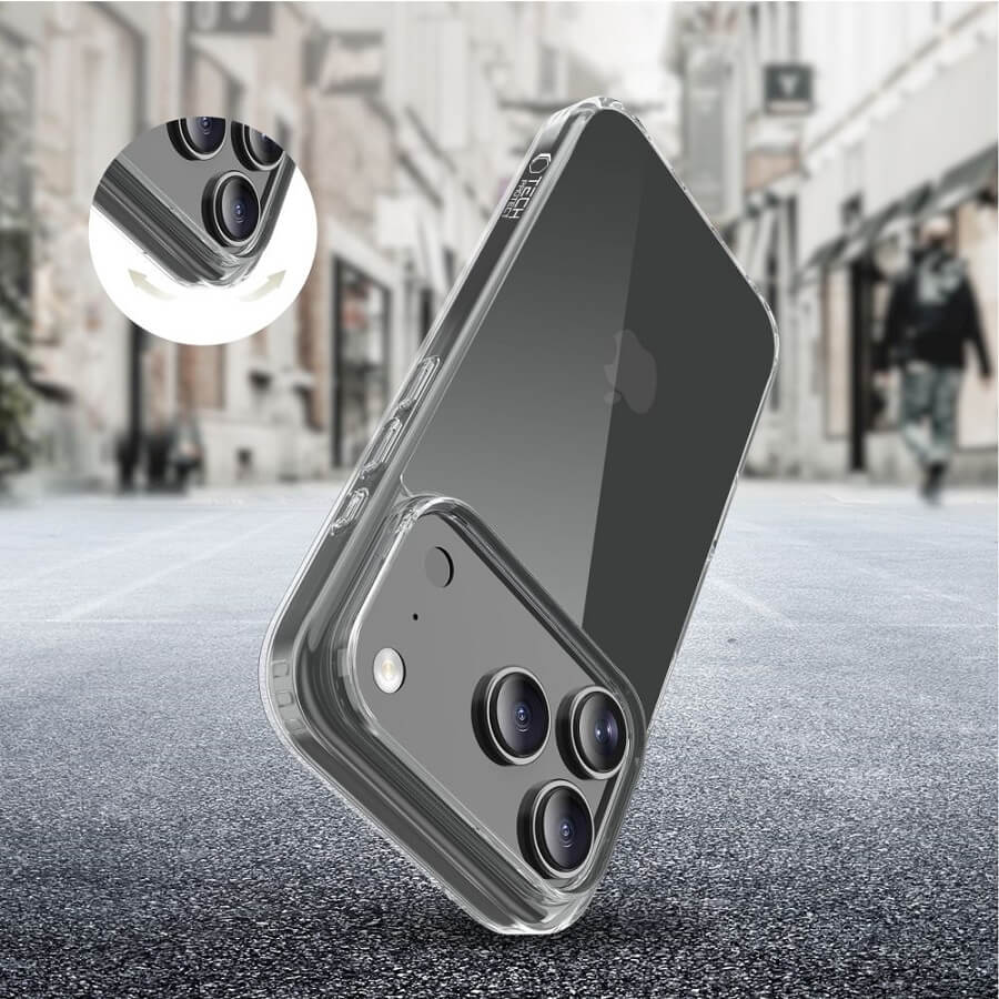 Калъф за iPhone 17 Pro, Tech-Protect FlexAir Hybrid Clear Case, Прозрачен (5)