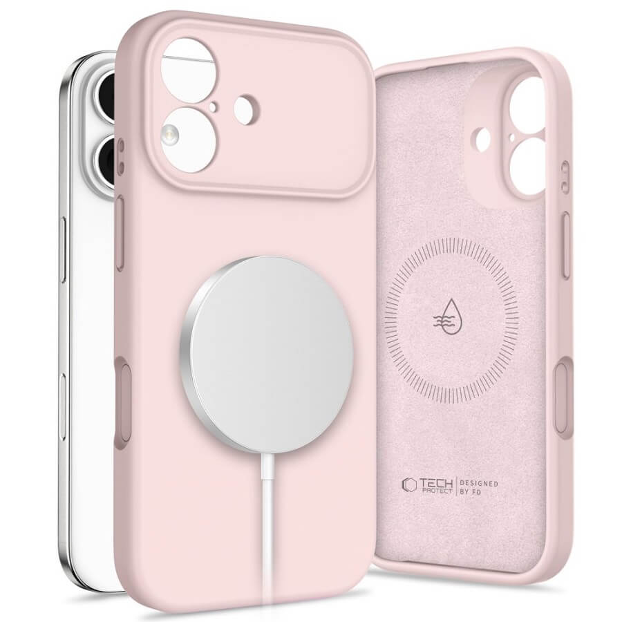 Magsafe Калъф за iPhone 17, Tech-Protect Silicone Case, Розов