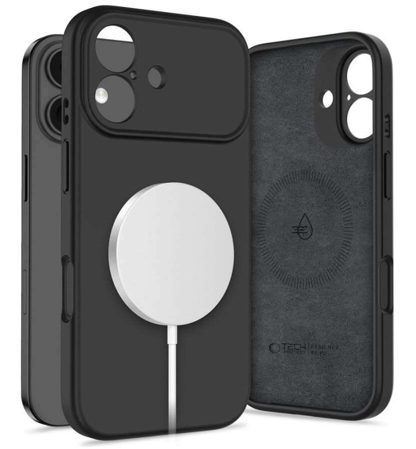 Magsafe Калъф за iPhone 17, Tech-Protect Silicone Case, Черен
