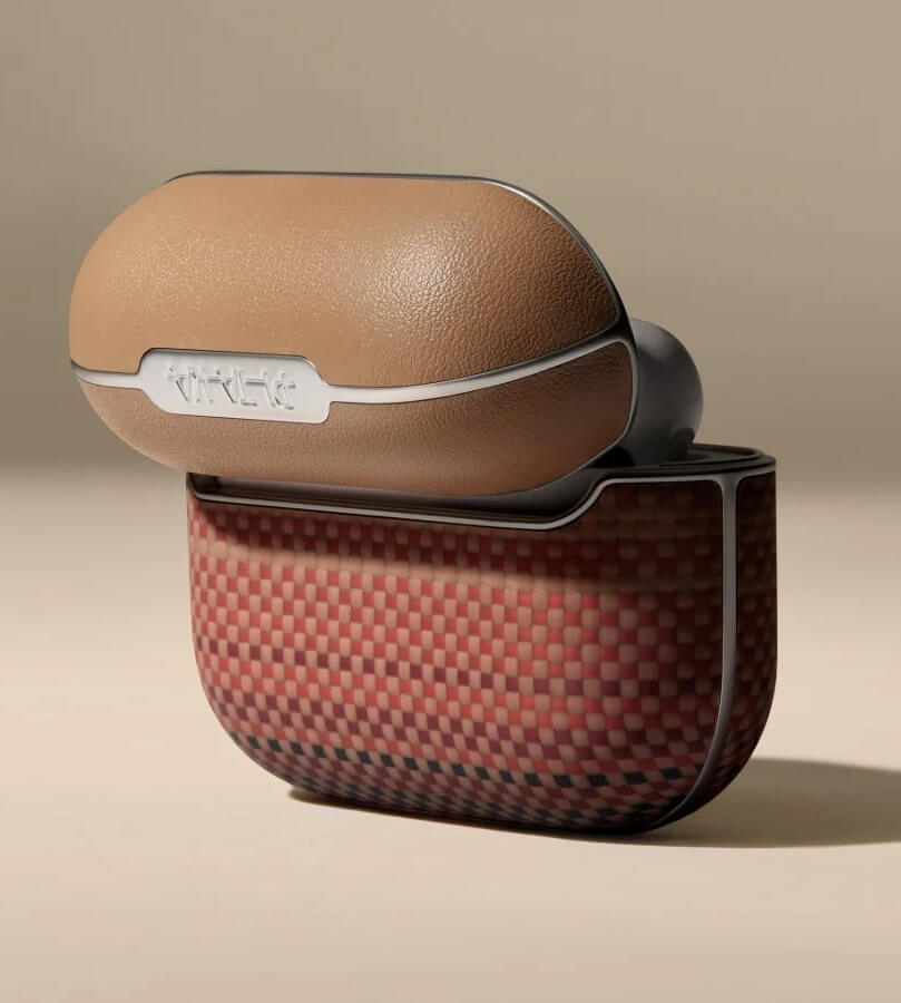 Magsafe Калъф за Apple AirPods Pro/ 2, Pitaka Aramid Fiber Magnetic Sunset Case, Кафяв (5)