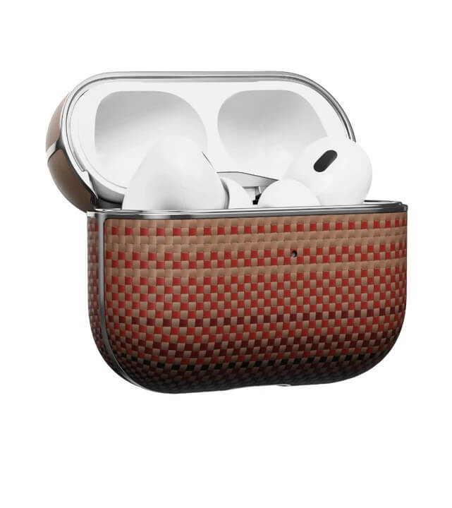 Magsafe Калъф за Apple AirPods Pro/ 2, Pitaka Aramid Fiber Magnetic Sunset Case, Кафяв (2)