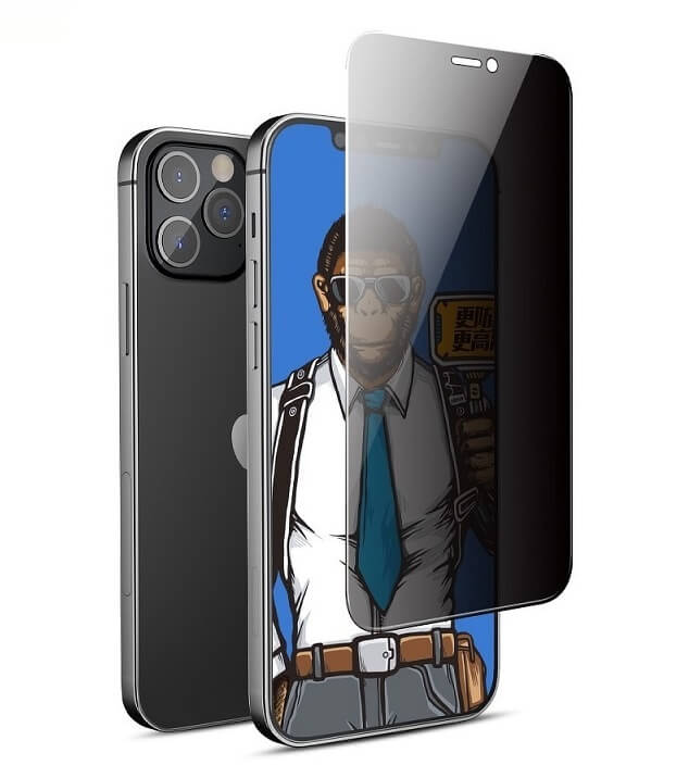 Затъмняващ Стъклен Протектор за iPhone 17 Pro Max, Blueo Privacy 5D Glass, Черен