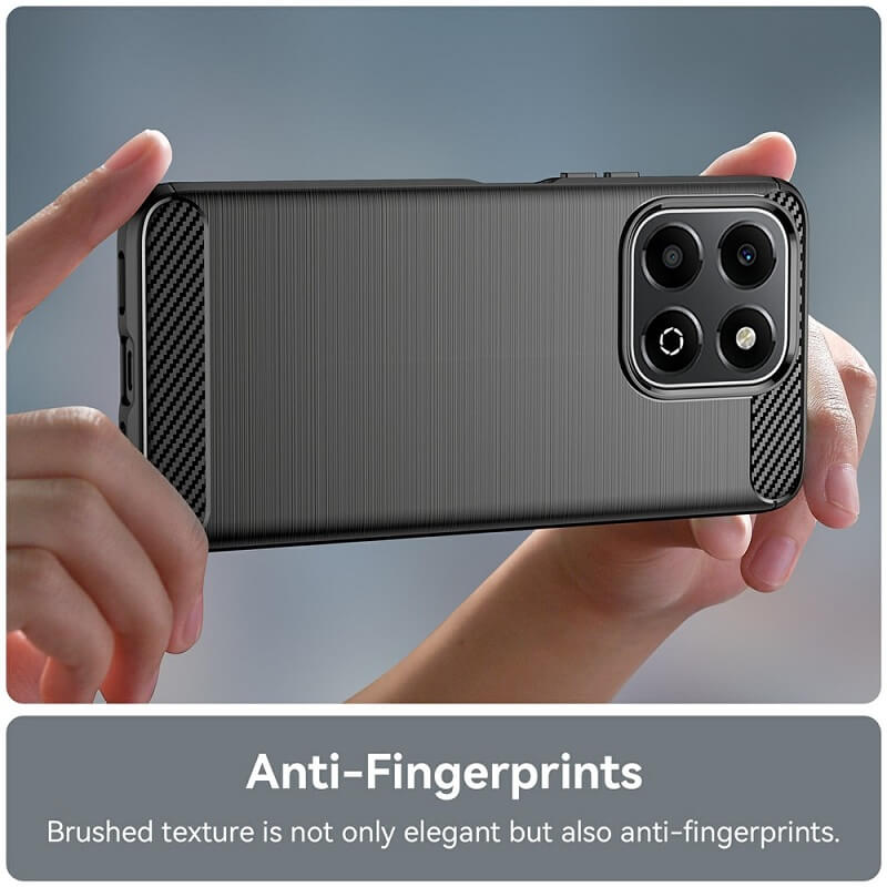 Противоударен Калъф за Honor X6b, Premium Carbon Case, Черен (6)