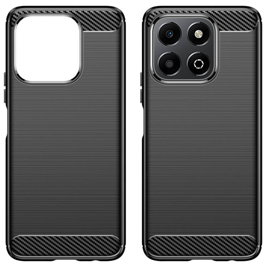 Противоударен Калъф за Honor X6b, Premium Carbon Case, Черен (2)
