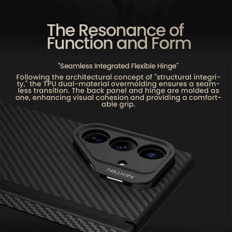 Magsafe Калъф за Samsung Z Fold 7, Nillkin Aramid Fiber CarboProp Case, Черен (6)