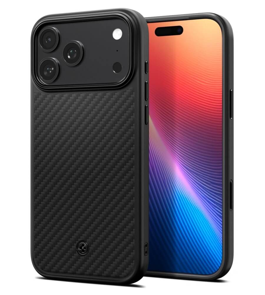 Magsafe Калъф за iPhone 17 Pro, Spigen Enzo Aramid T Case, Черен