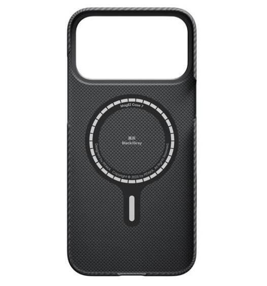 Magsafe Калъф за iPhone 17 Pro Max, Pitaka Edge Black-Gray Case, Черен (7)
