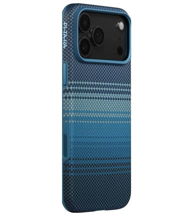 Magsafe Калъф за iPhone 17 Pro Max, Pitaka Aramid UltraGuard Moonrise Case, Син (2)