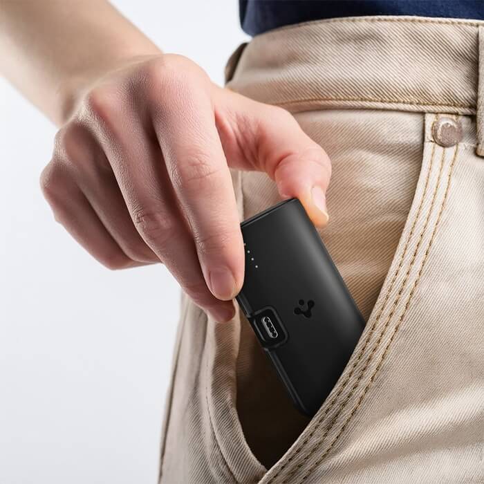 Външна Батерия, Spigen Essential Portable Charger 5000mAh 22.5W EA2205, Черен (7)