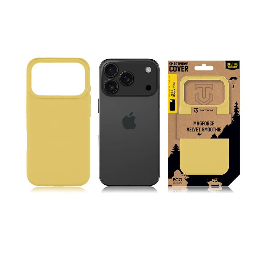 Magsafe Силиконов Калъф за iPhone 17 Pro Max, Tactical MagForce Velvet Smoothie Case, Жълт (4)