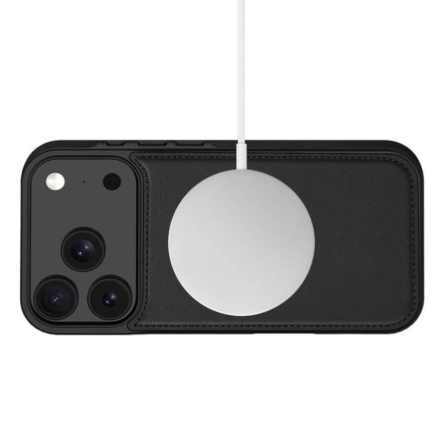 Magsafe Кожен Калъф с Джобове за iPhone 17 Pro Max, Tech-Protect Wallet Book Case, Черен (4)