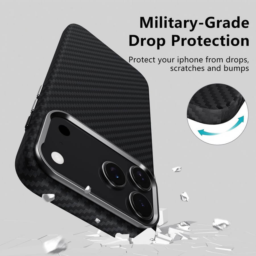 Magsafe Калъф за iPhone 17 Pro, Tech-Protect ION Carbon Case, Черен (4)