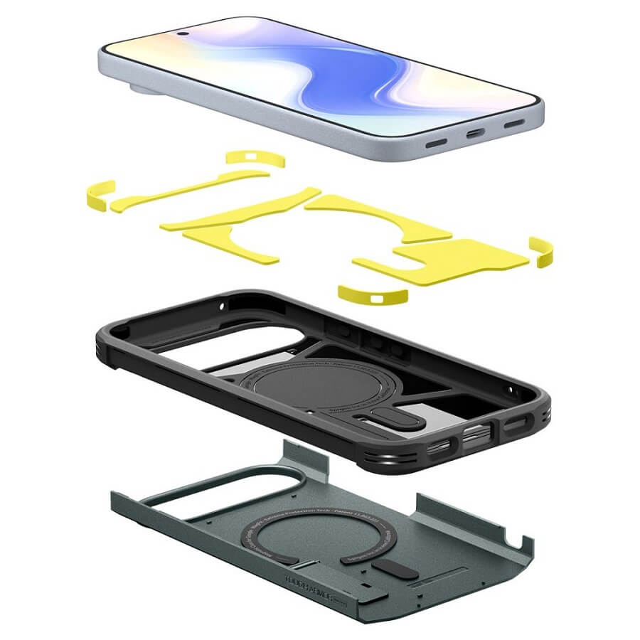 MagSafe Противоударен Калъф за Google Pixel 10 Pro/ 10, Spigen Tough Armor Case, Зелен (7)