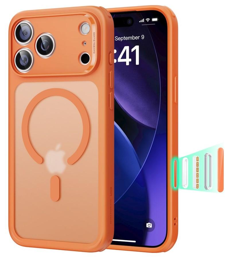 Magsafe Калъф за iPhone 17 Pro Max, ESR Classic Hybrid Frosted Magnetic Case, Оранжев (2)