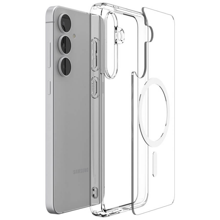 Magsafe Калъф за Samsung S25 FE, Spigen Ultra Hybrid Case, Бял (5)