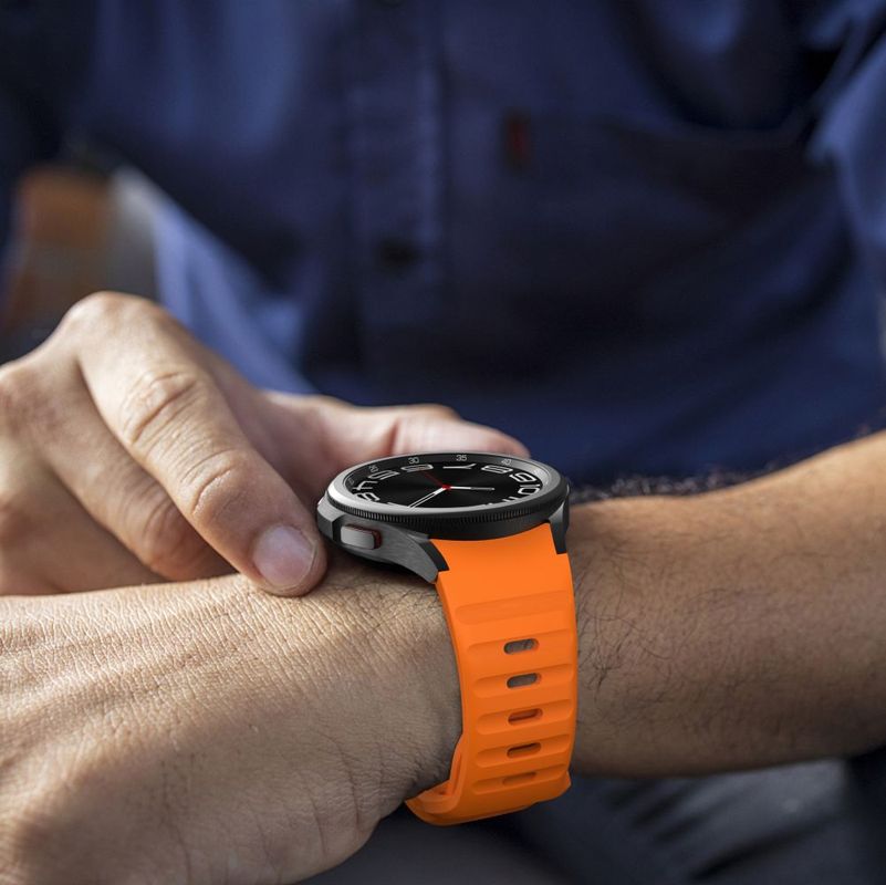Силиконова Каишка за Samsung Watch 4/ 5/ 6/ 7/ FE, Tech-Protect Silicone Line Band, Оранжев (3)