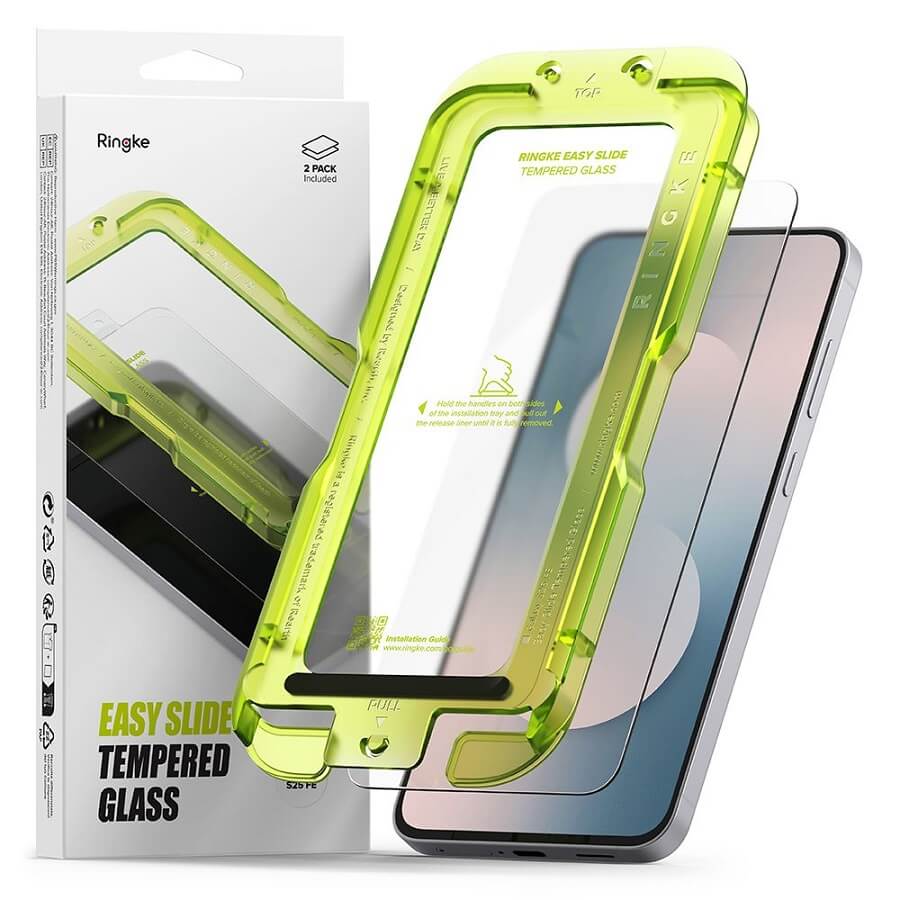 Стъклен Протектор за Samsung S25 FE, Ringke Easy Slide Glass 2бр., Прозрачен