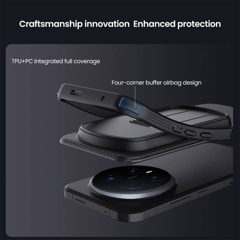 Калъф с Плъзгач за Камера за Honor Magic 8 Pro, Nillkin CamShield Pro Case, Черен (8)