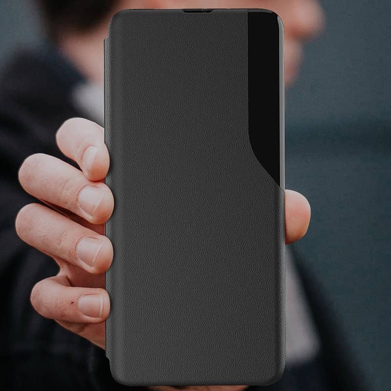 Активен Калъф за Honor Magic 8 Lite, View Window Leather Case, Черен (2)