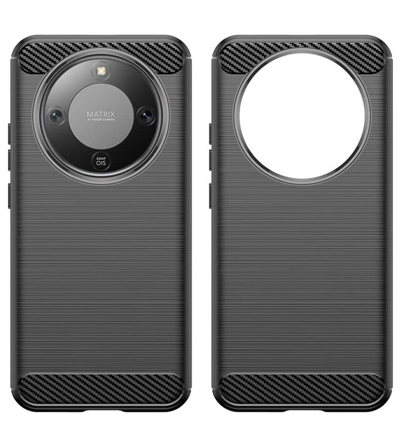 Противоударен Калъф за Honor Magic 8 Lite, Premium Carbon Case, Черен (2)