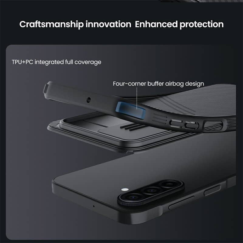 Калъф с Плъзгач за Камера за Samsung A17, Nillkin CamShield Pro Case, Черен (9)
