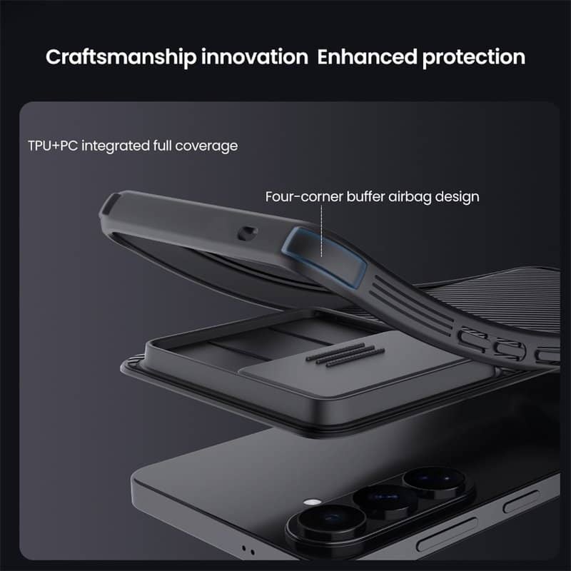 Калъф с Плъзгач за Камера за Samsung S26 Plus, Nillkin CamShield Pro Case, Черен (10)