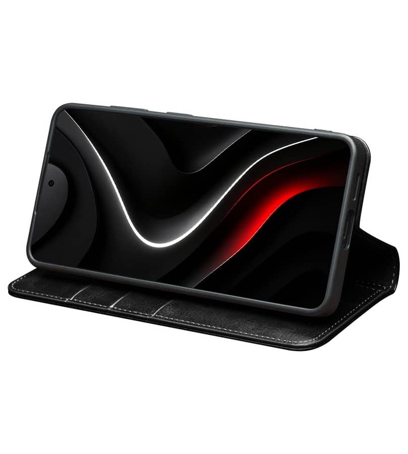Кожен Калъф за Samsung S26 Plus, Qialino Book Case, Черен (2)