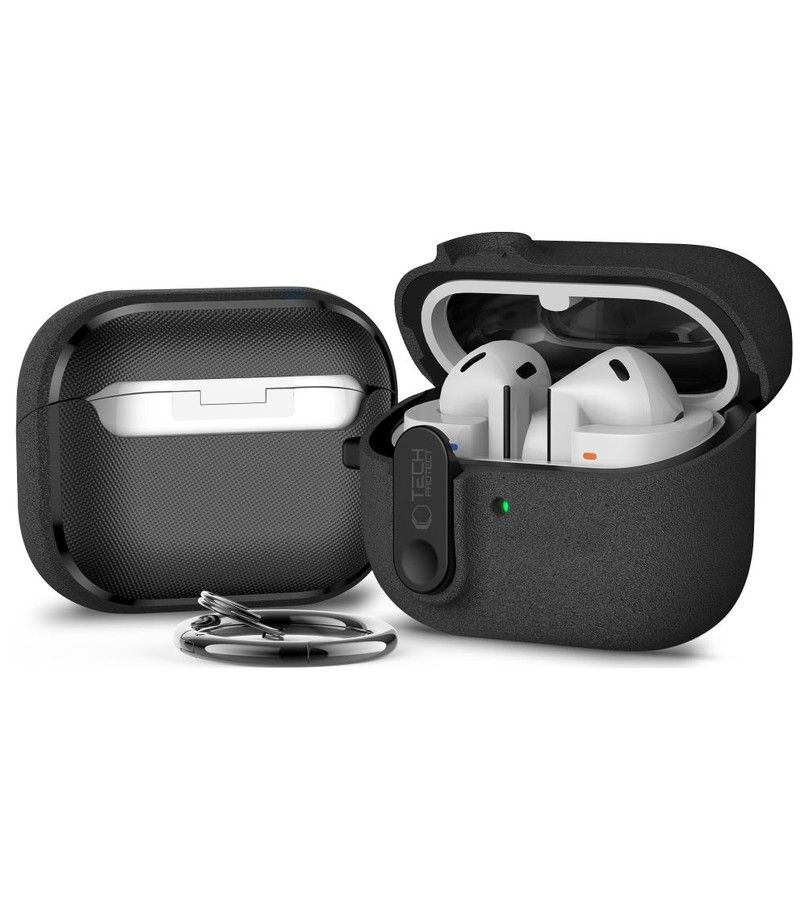 Силиконов Калъф за Samsung Galaxy Buds 3 Pro/ 3 FE/ 3, Tech-Protect Slim Hook Case, Черен (2)