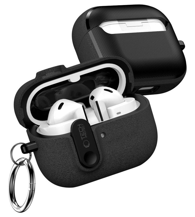 Силиконов Калъф за Samsung Galaxy Buds 3 Pro/ 3 FE/ 3, Tech-Protect Slim Hook Case, Черен (6)