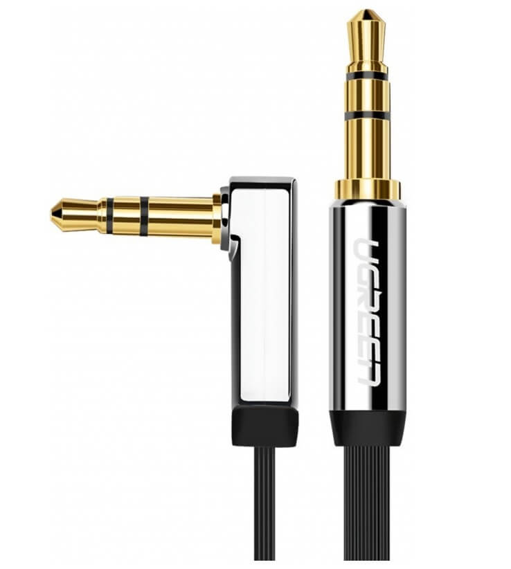 Аудио Кабел, Ugreen AV119 Jack 3.5mm Angle 1.5m, Черен