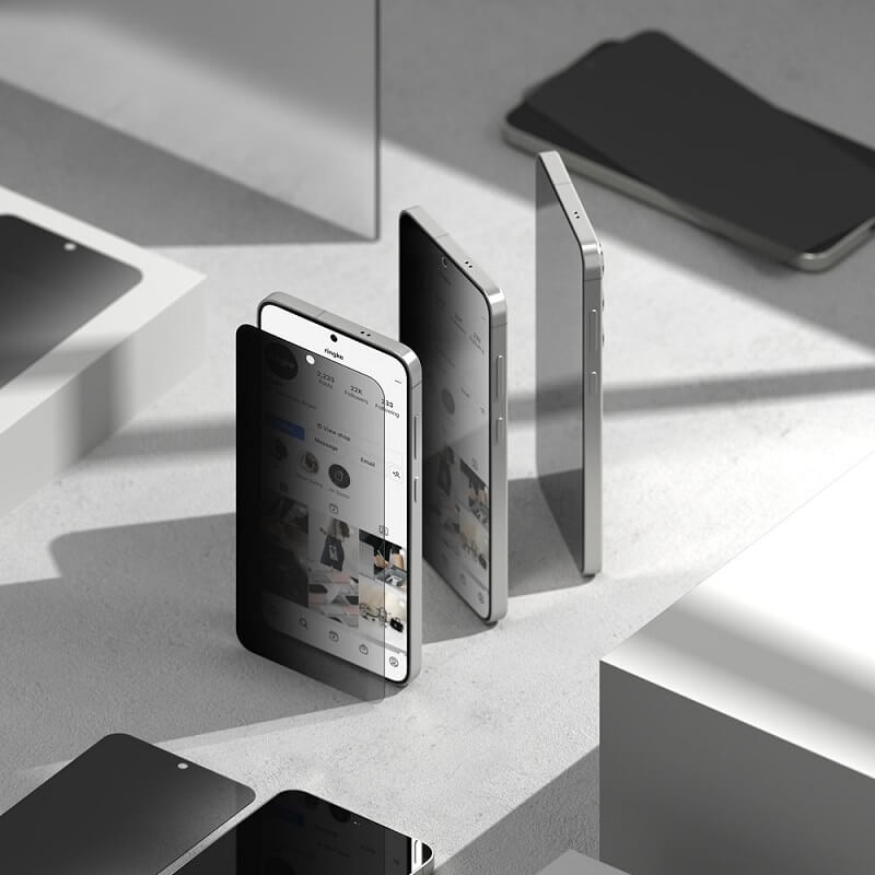Затъмняващ Протектор за Samsung S25 Plus, Ringke Privacy Easy Slide Glass 2бр., Черен (6)