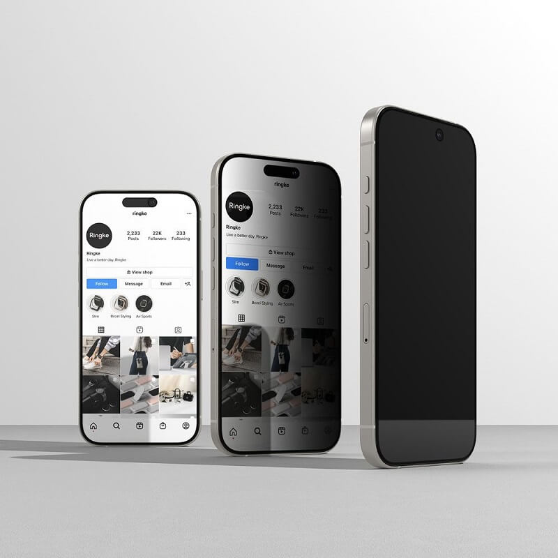 Затъмняващ Протектор за Samsung S25, Ringke Privacy Easy Slide Glass 2бр., Черен (3)