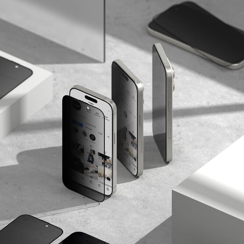Затъмняващ Протектор за Samsung S25, Ringke Privacy Easy Slide Glass 2бр., Черен (5)