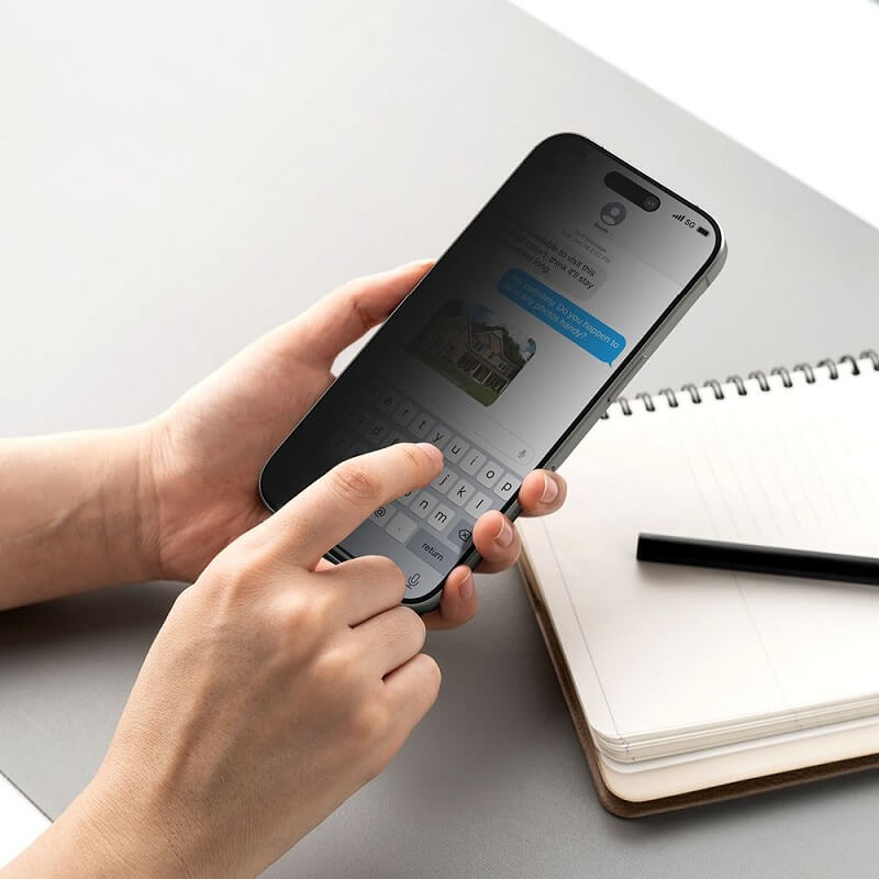 Затъмняващ Протектор за Samsung S25, Ringke Privacy Easy Slide Glass 2бр., Черен (4)