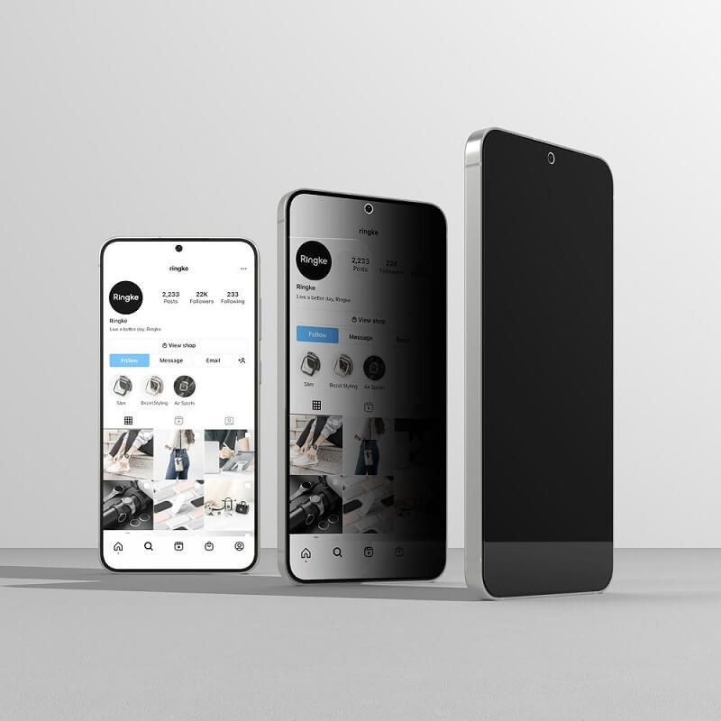 Затъмняващ Протектор за Samsung S25 Plus, Ringke Privacy Easy Slide Glass 2бр., Черен (3)
