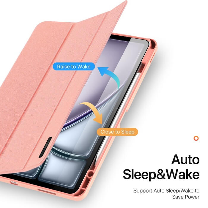 Калъф с Pen Поставка за iPad Air 13" M4/ M3/ M2, Dux Ducis Domo Case, Розов (8)