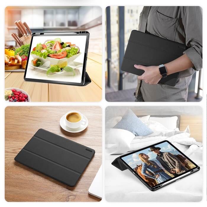 Калъф с Pen Поставка за iPad Air 13" M4/ M3/ M2, Dux Ducis Domo Case, Черен (10)
