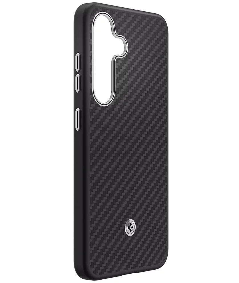 Magsafe Калъф за Samsung S25, Spigen Enzo Aramid Case, Черен (2)