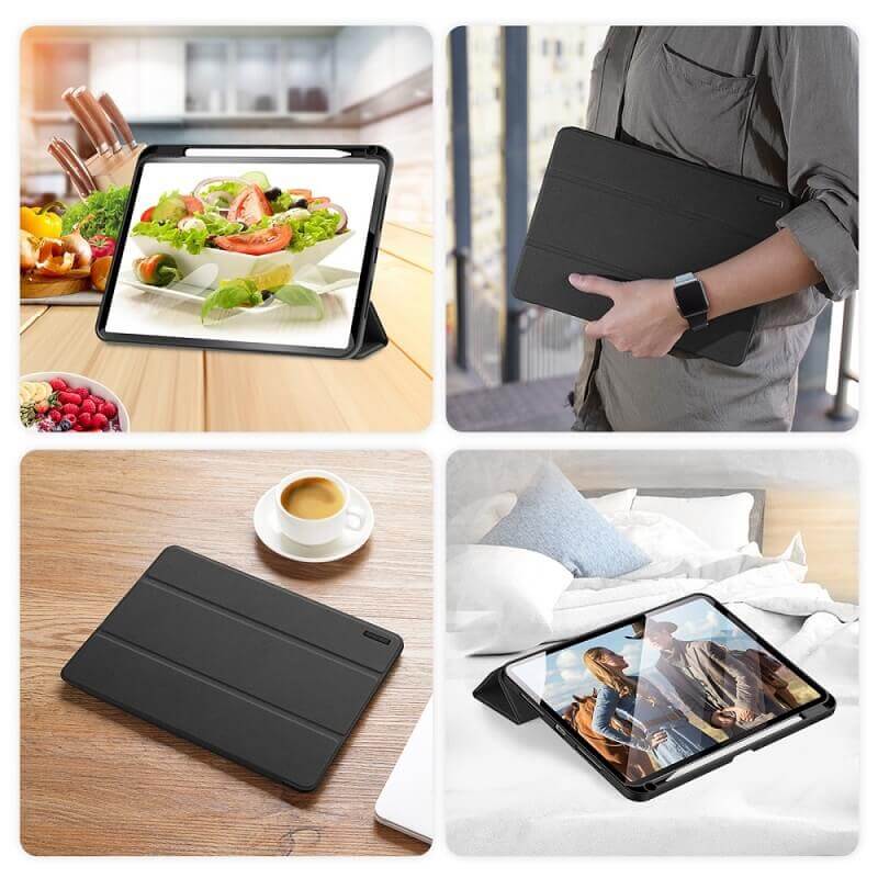 Калъф с Pen Поставка за iPad Pro 11 2025-2024, Dux Ducis Domo Case, Черен (10)