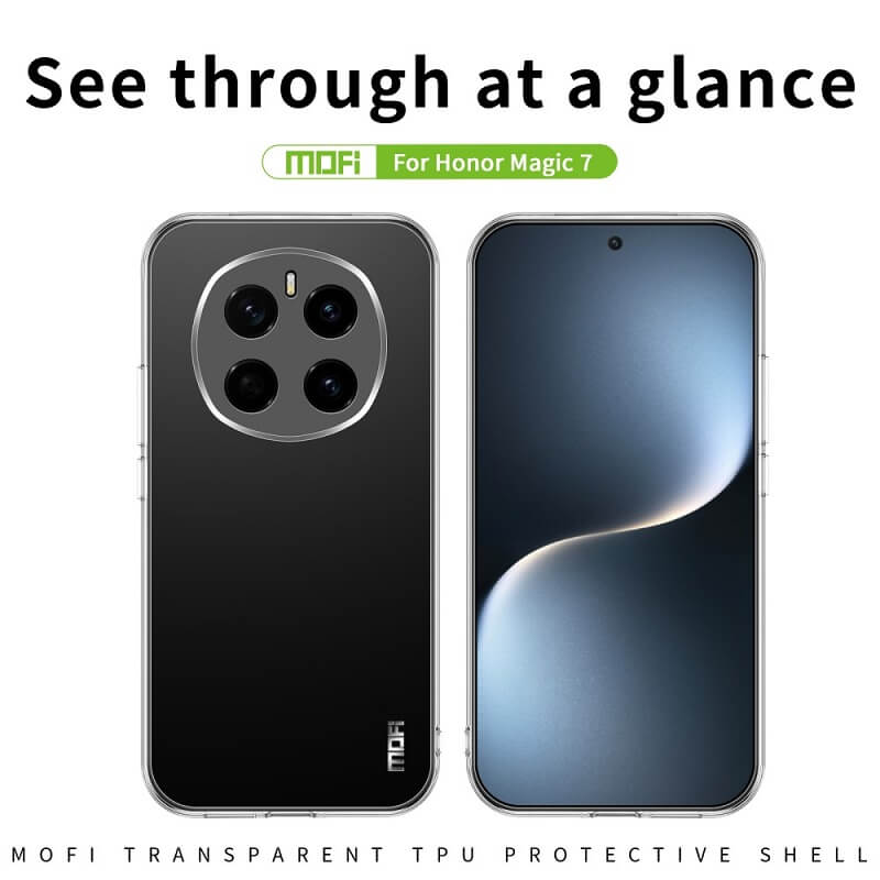 Силиконов Калъф за Honor Magic 7, Slim Transperant Case, Прозрачен (3)